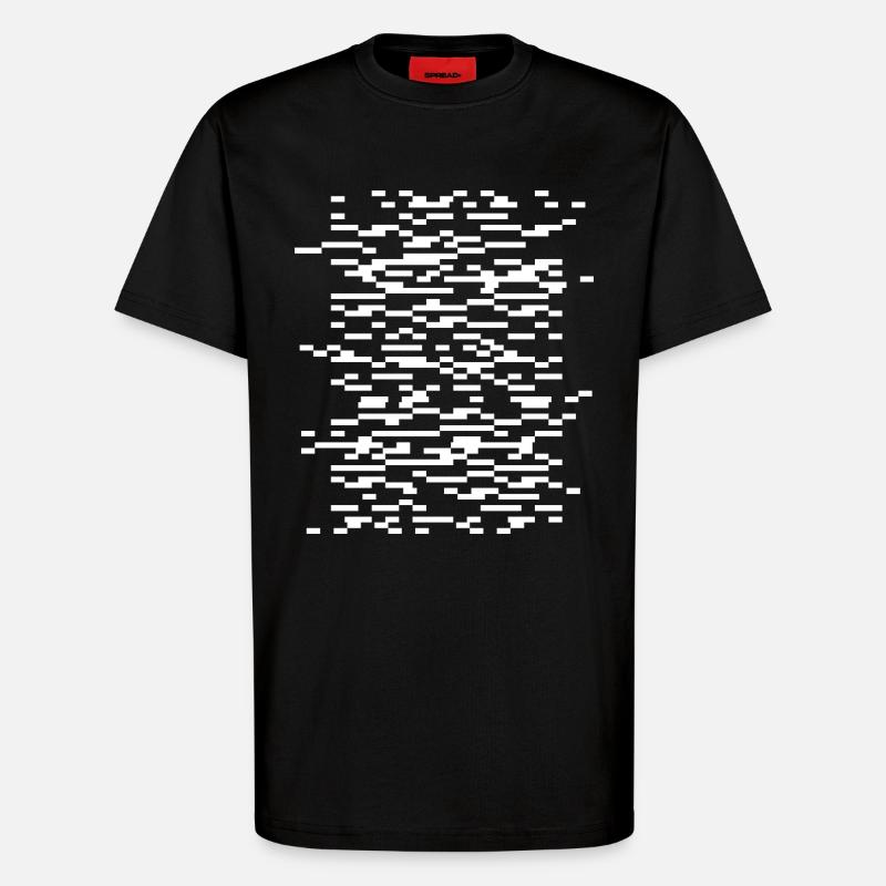 Glitch Waveframes Grille de nuit - T-shirt bio décontracté fabriqué en UE - SOLID BLACK