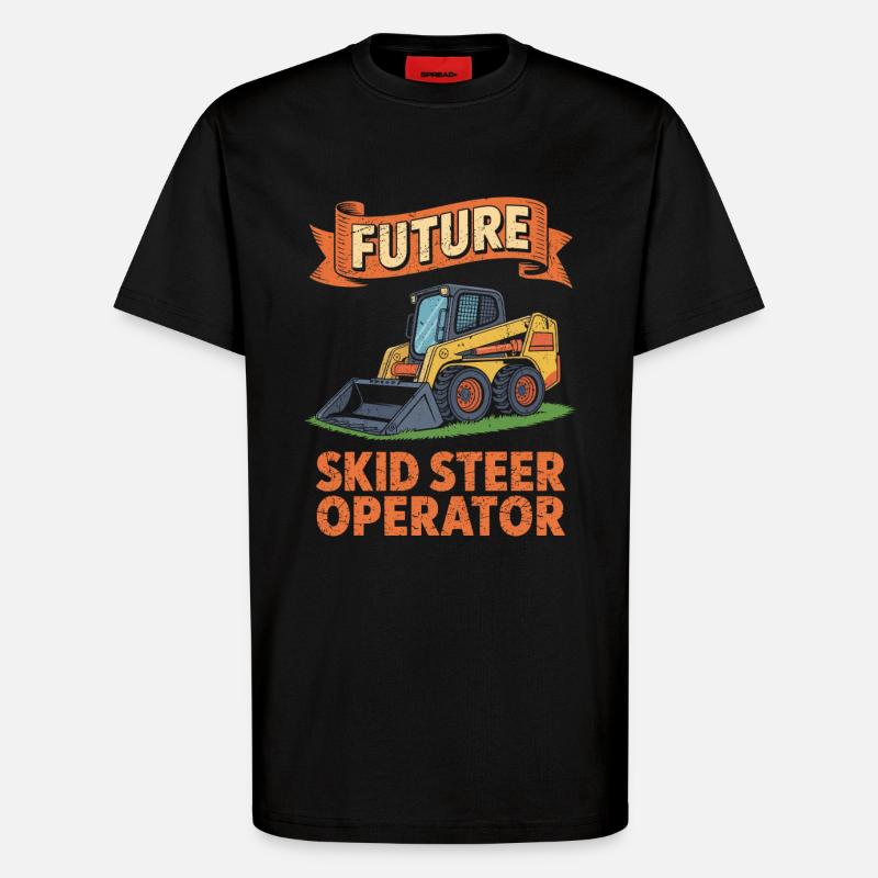 Opérateur de chargeuse compacte Chargeuse compacte - T-shirt bio décontracté fabriqué en UE - SOLID BLACK