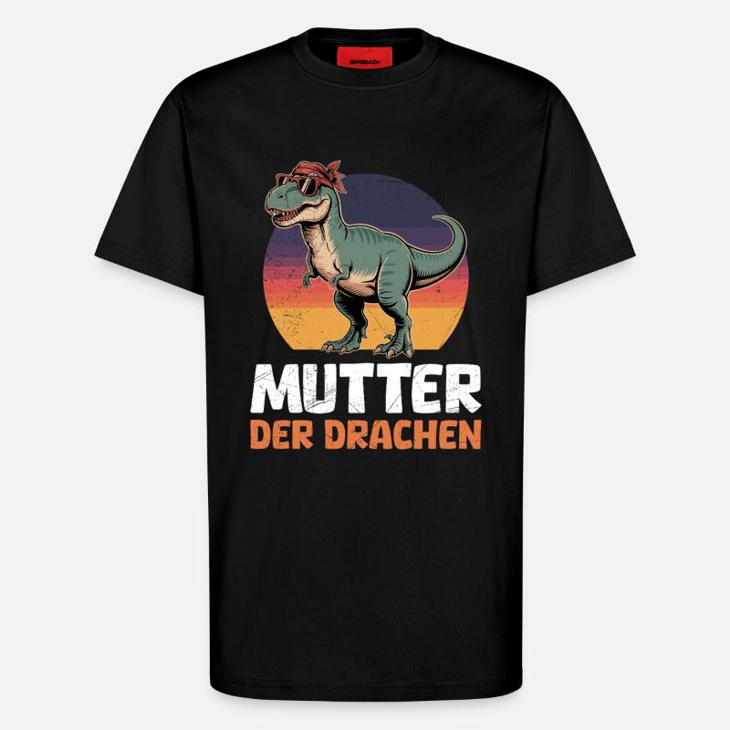 Werdende Mama MUTTER DER DRACHEN Lustiges - T-Shirt - made by SPREAD - SOLID BLACK