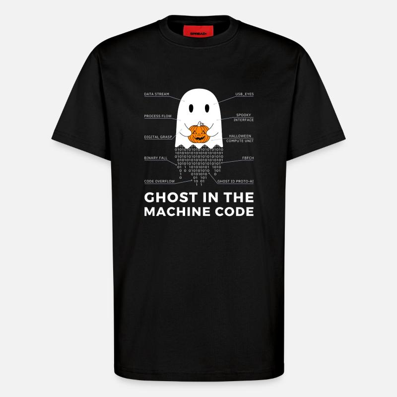 Funny Coder, Programmer Halloween T-Shirt - T-Shirt - made by SPREAD - SOLID BLACK
