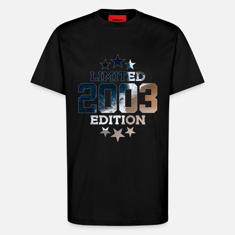 ÉDITION LIMITÉE 23E ANNIVERSAIRE 2003 - T-shirt bio décontracté fabriqué en UE - SOLID BLACK