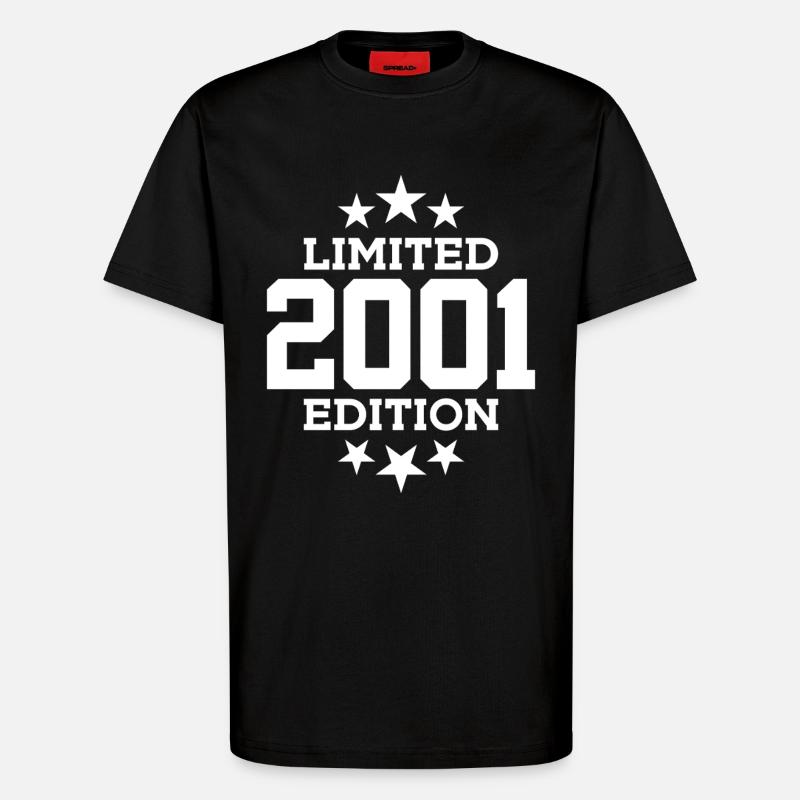 ÉDITION LIMITÉE 2001 25E ANNIVERSAIRE - T-shirt bio décontracté fabriqué en UE - SOLID BLACK