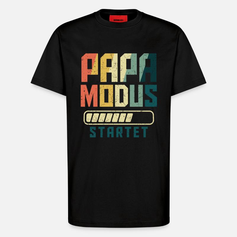 Werdender PAPA MODUS STARTET Lustiges - T-Shirt - made by SPREAD - SOLID BLACK