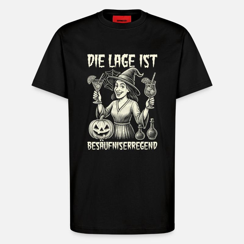 Die Lage ist Besäufniserregend - T-Shirt - made by SPREAD - SOLID BLACK