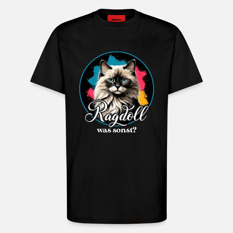 Ragdoll  Katze - T-Shirt - made by SPREAD - SOLID BLACK