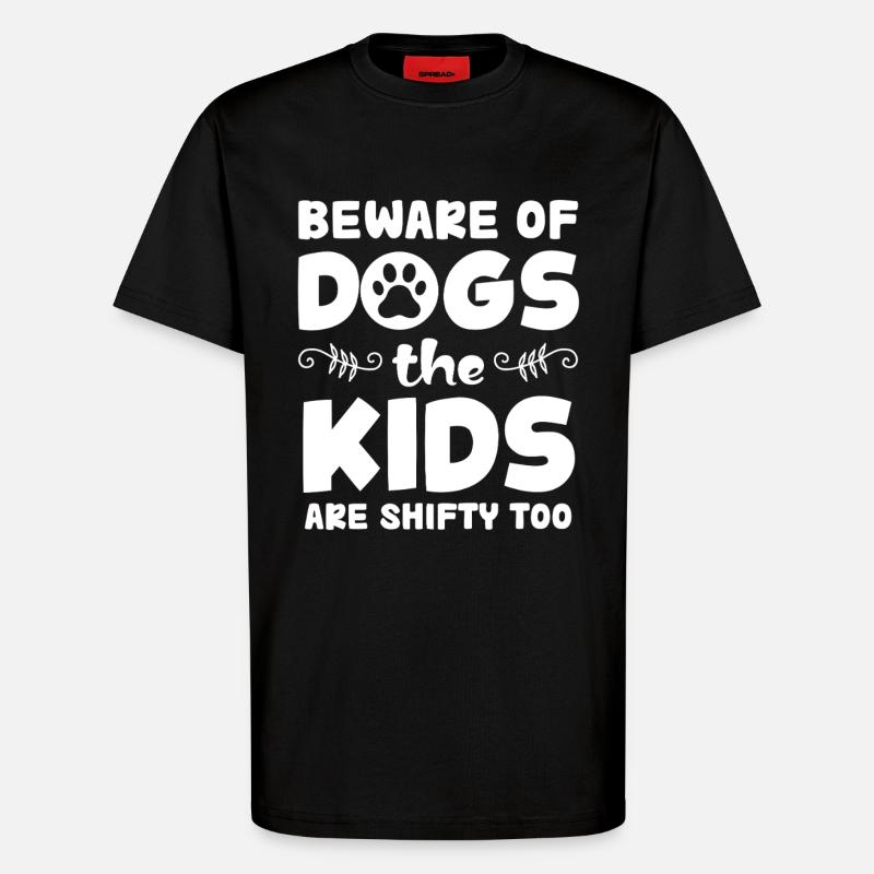 Warnung Hunde Kinder sind frech - T-Shirt - made by SPREAD - SOLID BLACK