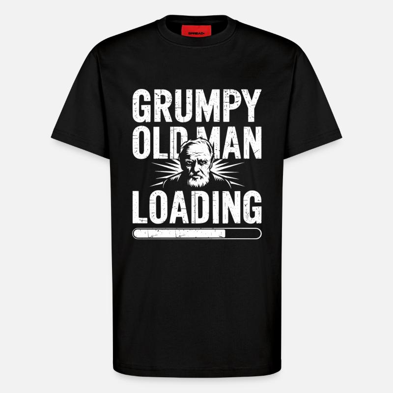 GrumpyOldMan Loading Bar - T-Shirt - made by SPREAD - SOLID BLACK