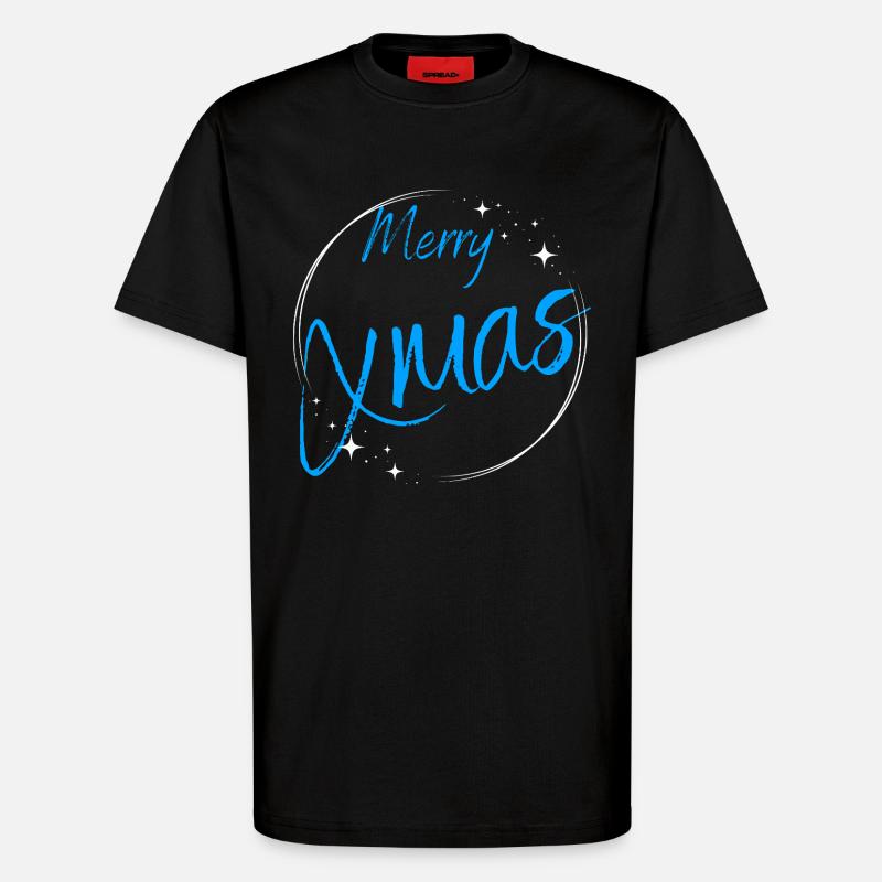 Joyeux Noël Script Circle - T-shirt bio décontracté fabriqué en UE - SOLID BLACK