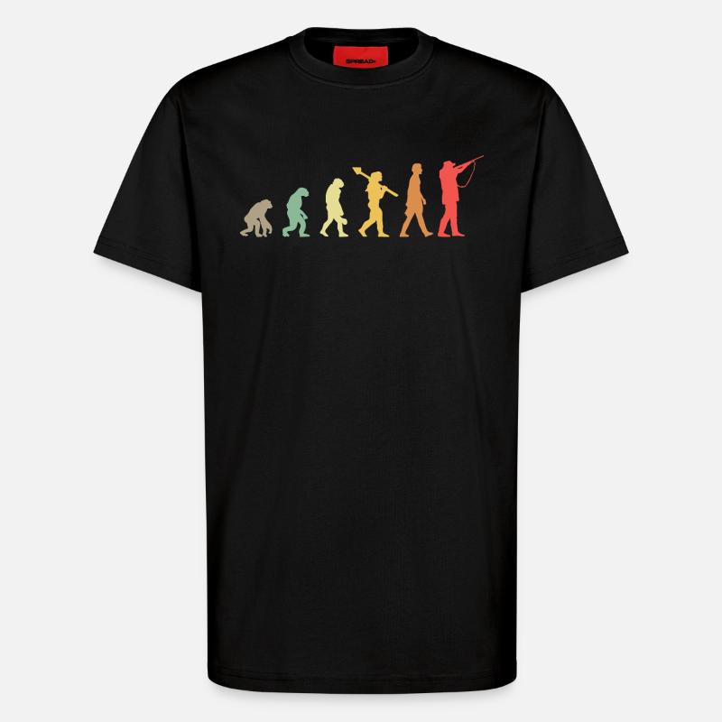 Evolution Hunting Jagd Jäger - T-Shirt - made by SPREAD - SOLID BLACK