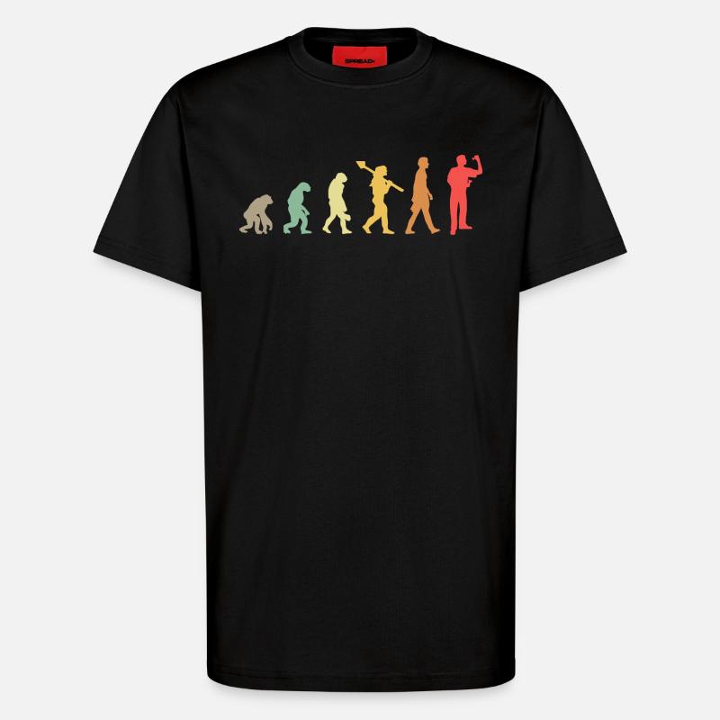 Darts Evolution Darten Dartsspieler - T-Shirt - made by SPREAD - SOLID BLACK