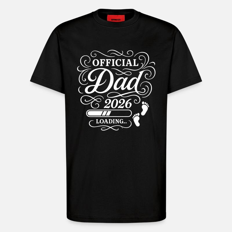 Dad 2026 Papa Loading Vaterschaft - T-Shirt - made by SPREAD - SOLID BLACK