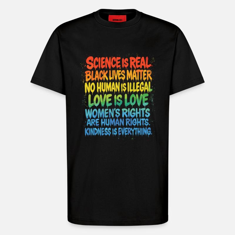 Regenbogen Statement – Human Rights Pride - T-Shirt - made by SPREAD - SOLID BLACK