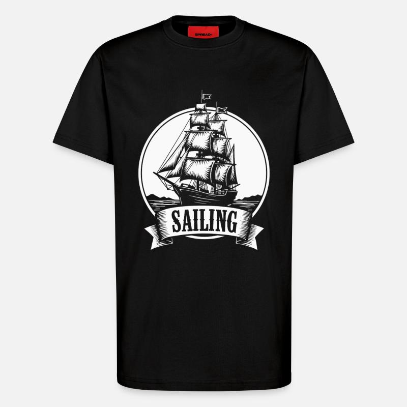 Sailing Sailing Ship Maritim Ahoy - T-Shirt - made by SPREAD - SOLID BLACK