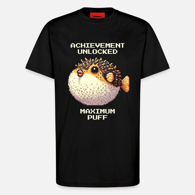 Réalisation : Duvet maximal | Poisson-globe RPG - T-shirt bio décontracté fabriqué en UE - SOLID BLACK