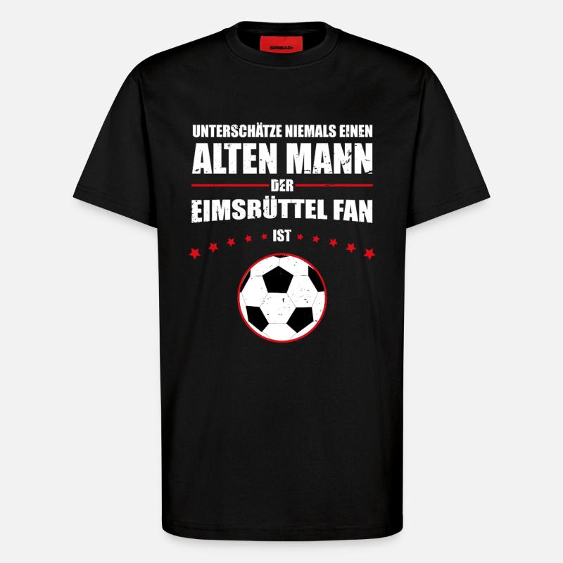 Alter Mann - Eimsbüttel Fußball Fan | Retro - T-Shirt - made by SPREAD - SOLID BLACK