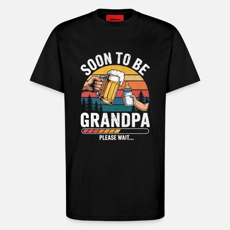 Werdender Opa loading zukünftiger Großvater - T-Shirt - made by SPREAD - SOLID BLACK