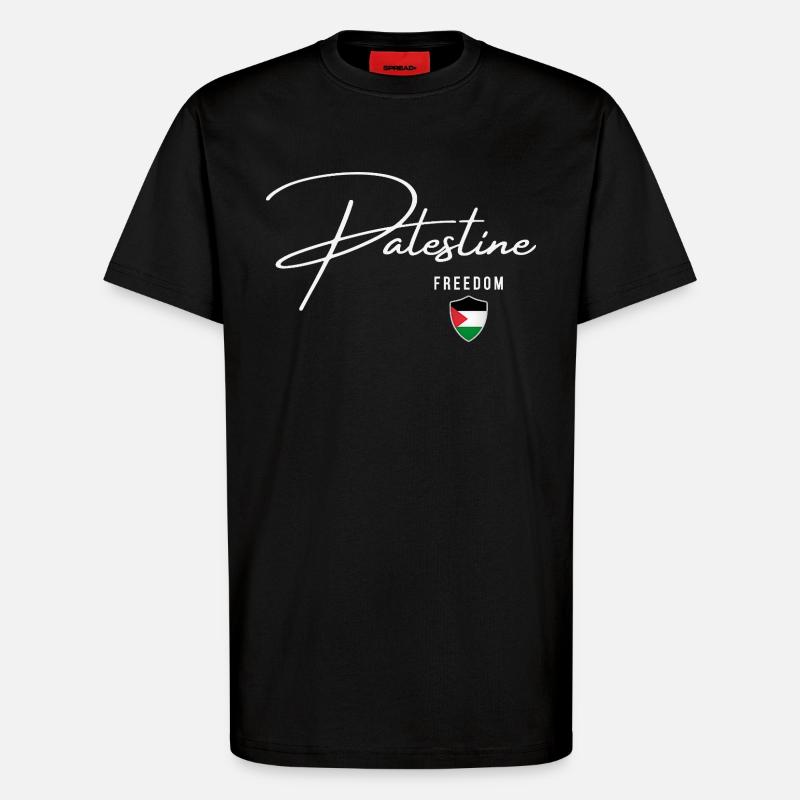 Palestinian Flag, I'm with Palestine - T-Shirt - made by SPREAD - SOLID BLACK