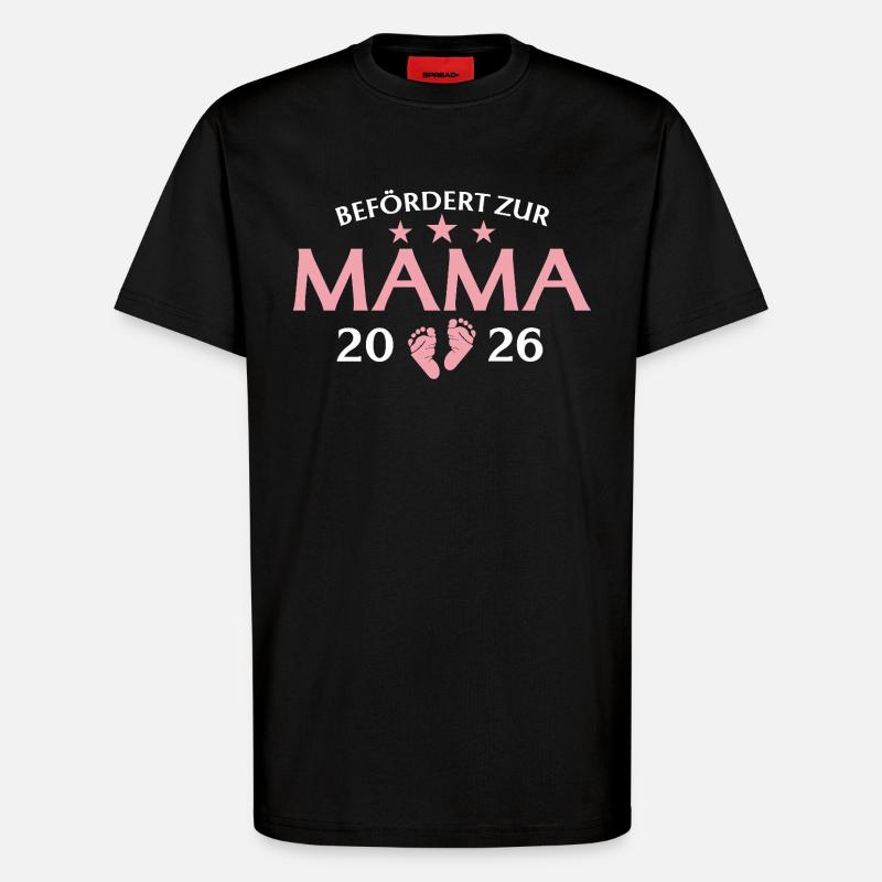 Mutter 2026 Befördert zur Mama - T-Shirt - made by SPREAD - SOLID BLACK