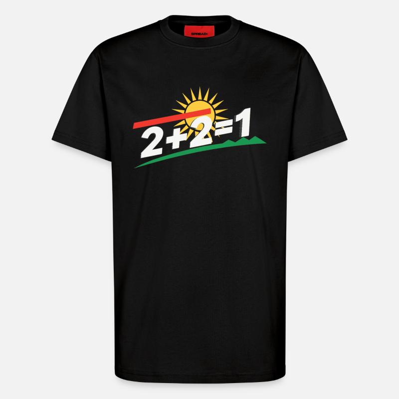 Sonnenlogo 2+2=1 Statement, kurdistan - T-Shirt - made by SPREAD - SOLID BLACK