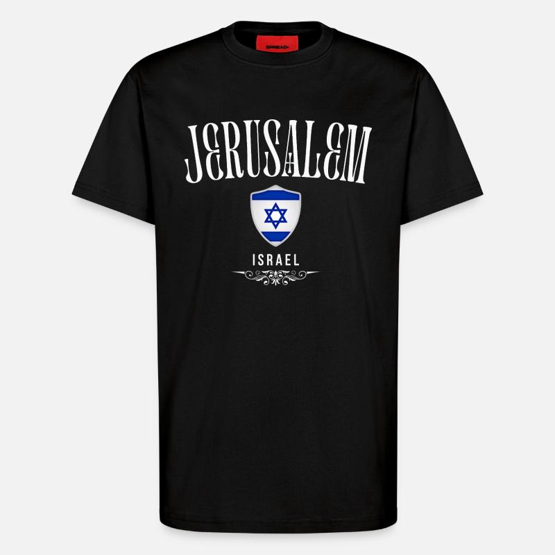 Souvenir Jerusalem, ich liebe Jerusalem - T-Shirt - made by SPREAD - SOLID BLACK