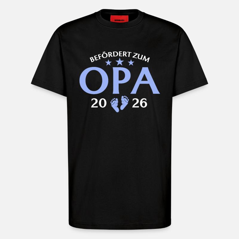Großvater 2026 Befördert zur Opa - T-Shirt - made by SPREAD - SOLID BLACK
