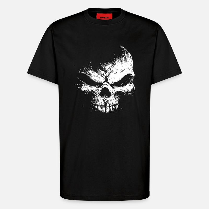 Evil Skull – Dark Grinning Beast - T-Shirt - made by SPREAD - SOLID BLACK