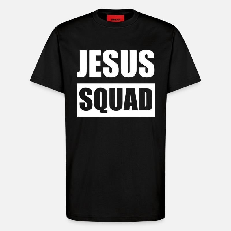 Jesus Squad Logo Tee - T-shirt bio décontracté fabriqué en UE - SOLID BLACK