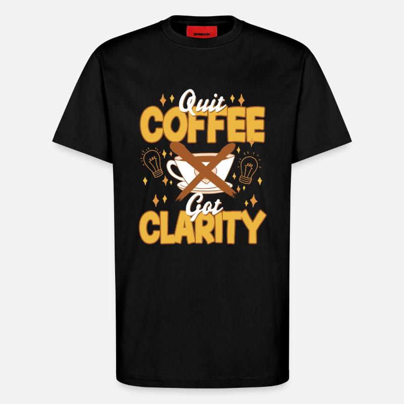Coffee withdrawal decaffeinated ex-coffee drinker - T-Shirt - made by SPREAD - SOLID BLACK