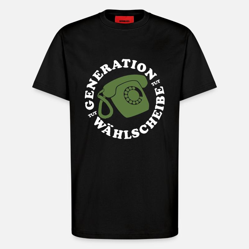 Generation Wählscheibe Festnetz Telefon - T-Shirt - made by SPREAD - SOLID BLACK