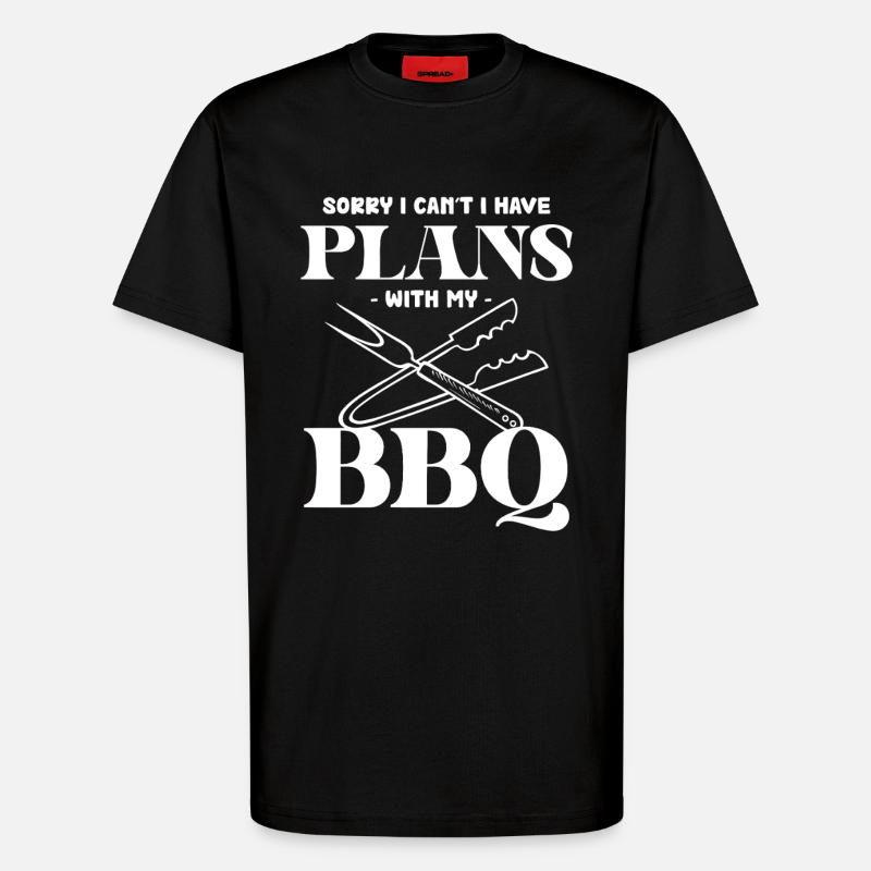 BBQ Pläne: Grillabend Ausrede - T-Shirt - made by SPREAD - SOLID BLACK