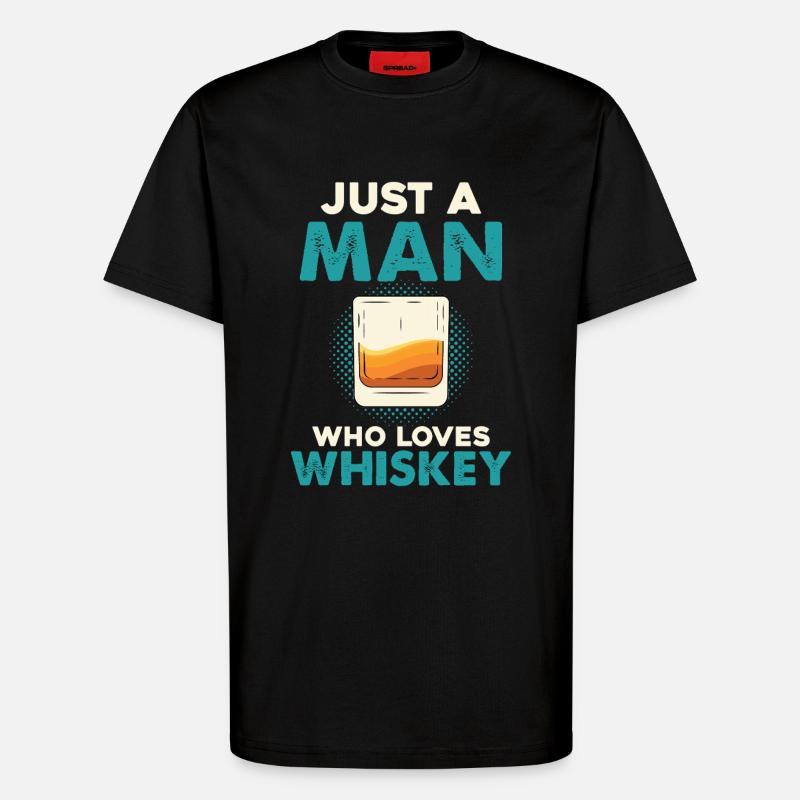 Nur ein Mann liebt Whiskey - T-Shirt - made by SPREAD - SOLID BLACK