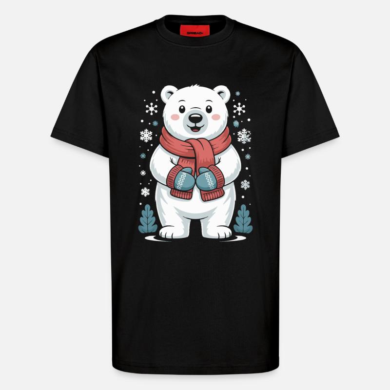 Polar Bear Winter Magic - T-Shirt - made by SPREAD - SOLID BLACK