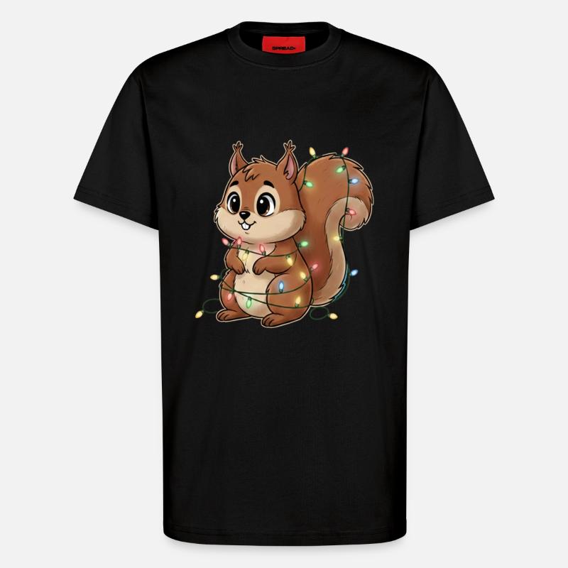 Lichterbehängtes Eichhörnchen - T-Shirt - made by SPREAD - SOLID BLACK