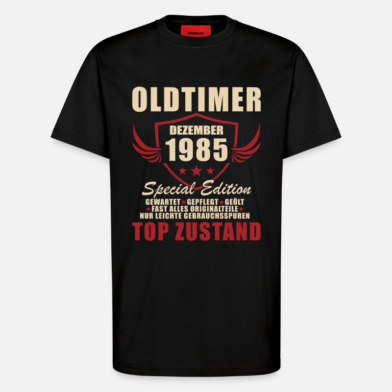 Oldtimer Dezember 1985 Spezial Edition - T-Shirt - made by SPREAD - SOLID BLACK