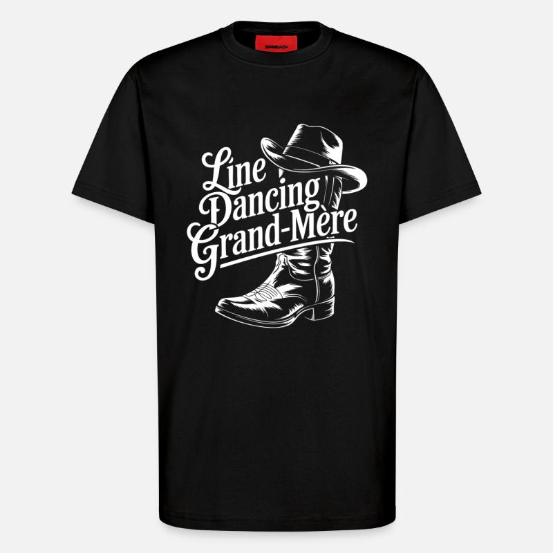 Line Dancing Oma - T-Shirt - made by SPREAD - SOLID BLACK