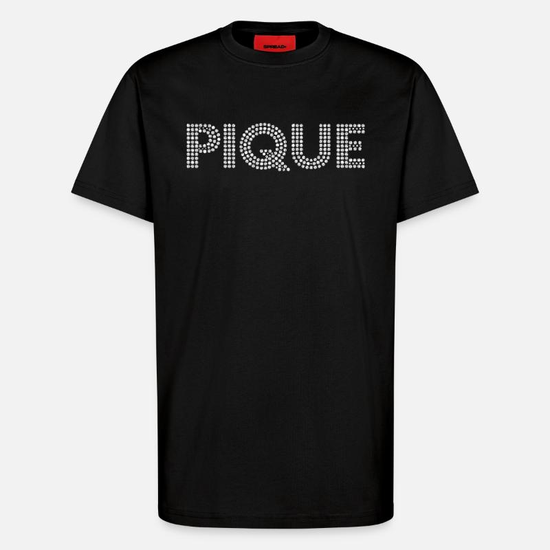 Punkt-Piqué Schriftzug - T-Shirt - made by SPREAD - SOLID BLACK
