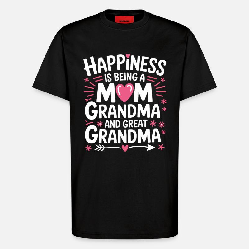 Happiness Design: Mama Oma Großmutter - T-Shirt - made by SPREAD - SOLID BLACK