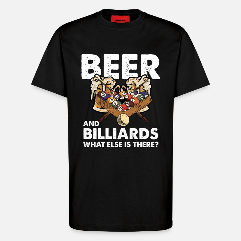 Bier und Billard – Spielabend - T-Shirt - made by SPREAD - SOLID BLACK