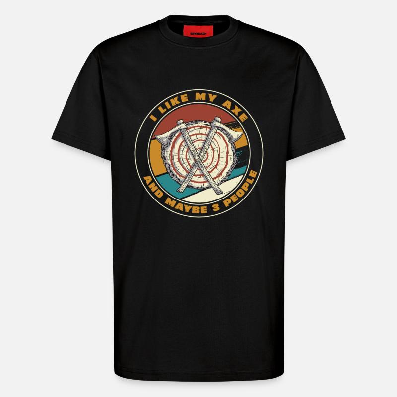 Axt Zielscheiben Retro Patch - T-Shirt - made by SPREAD - SOLID BLACK
