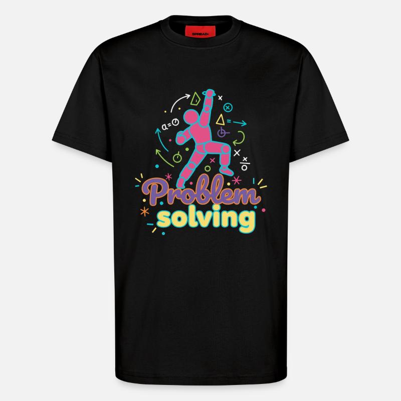 Problem Solving Climbing Rock Bouldering Fun - T-Shirt - made by SPREAD - SOLID BLACK