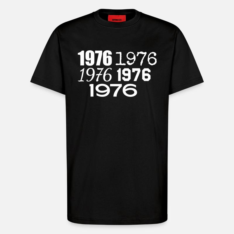 1976 - T-shirt bio décontracté fabriqué en UE - SOLID BLACK