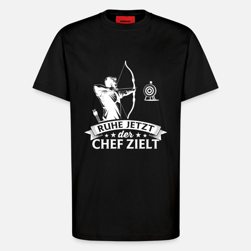 Bogenschießen der Chef zielt - Bogenschütze - T-shirt bio décontracté fabriqué en UE - SOLID BLACK