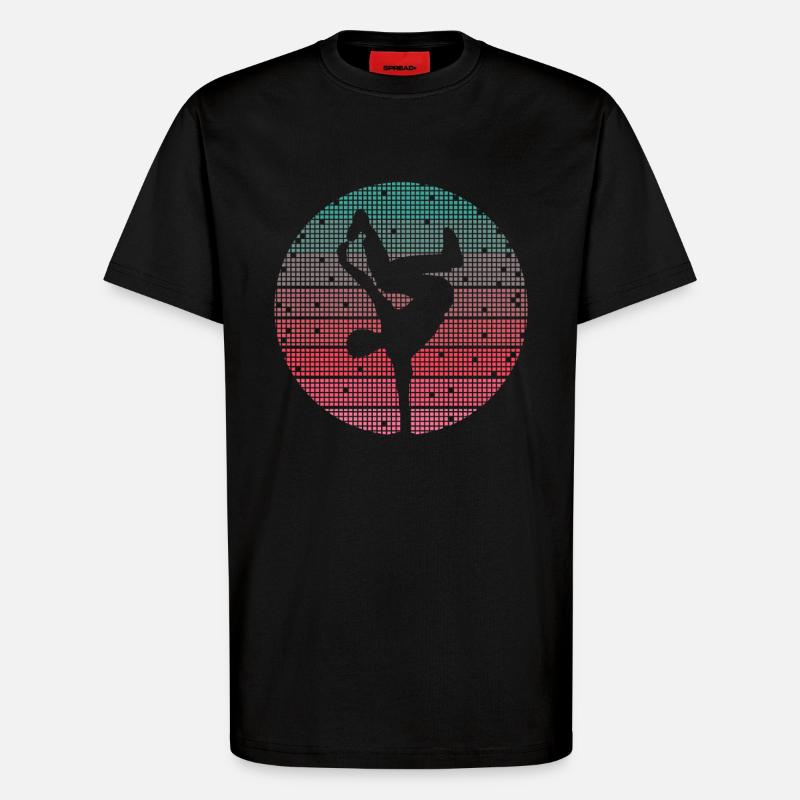 Breakdance Danse Breakdancer Breakdancer Rétro Breakdancer - T-shirt bio décontracté fabriqué en UE - SOLID BLACK