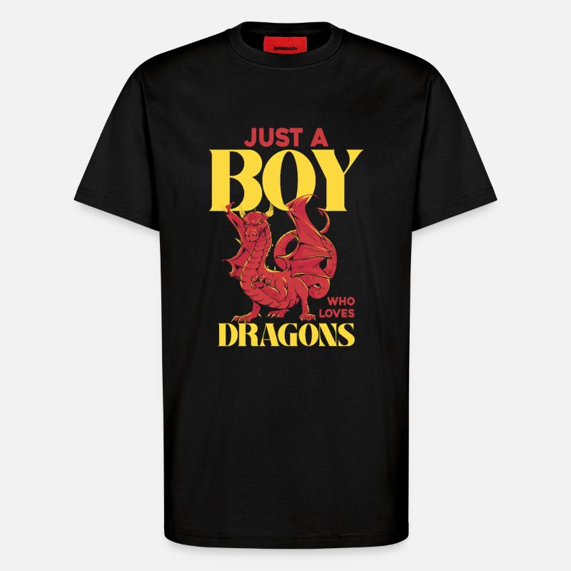 Nur ein Junge liebt Drachen - T-Shirt - made by SPREAD - SOLID BLACK