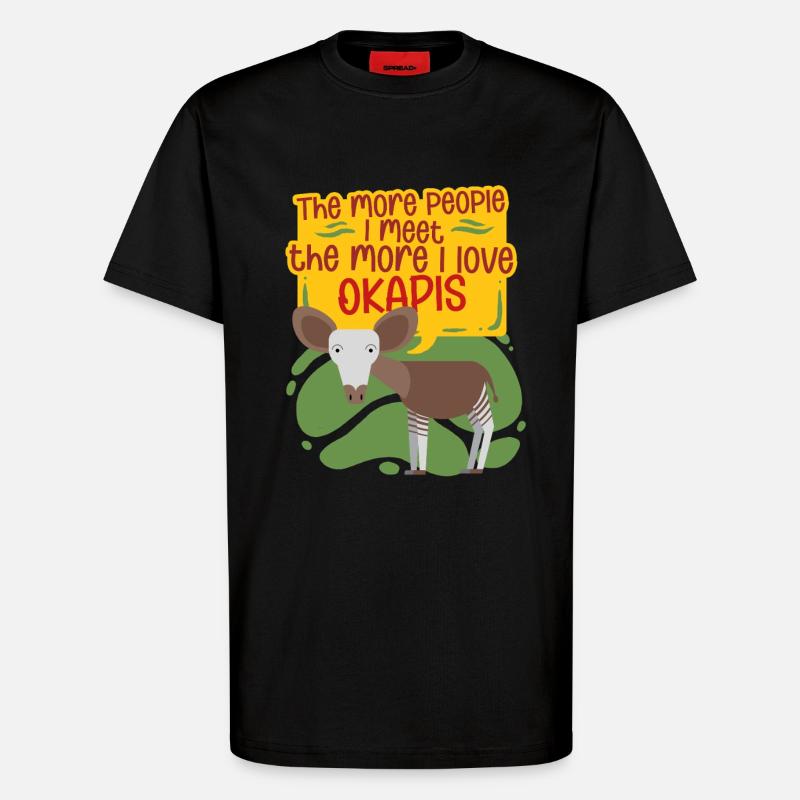 Okapi Tier - T-Shirt - made by SPREAD - SOLID BLACK