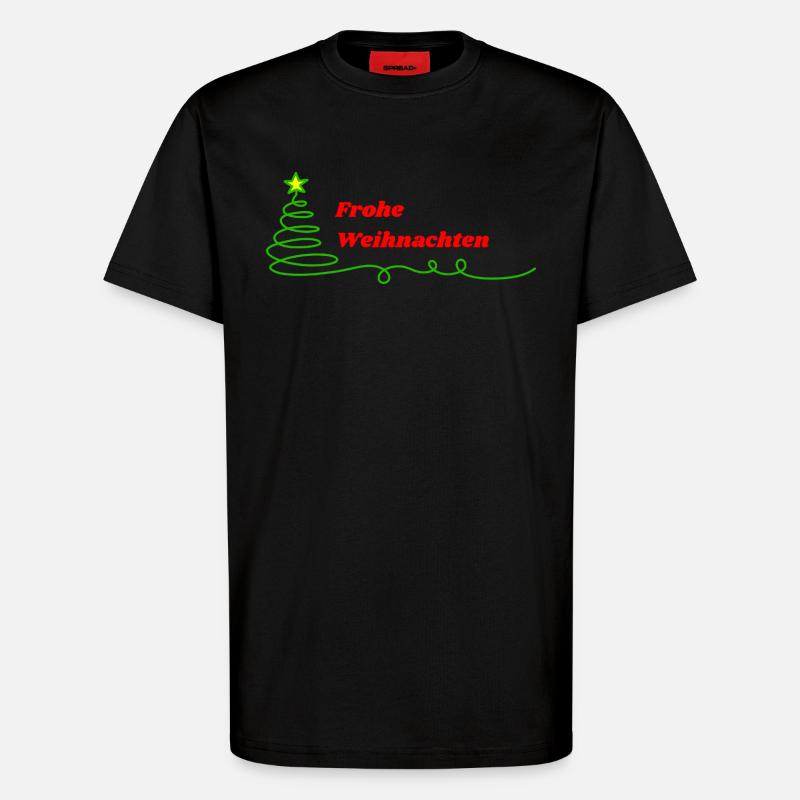 Frohe Weihnachten - Minimalistisch - T-Shirt - made by SPREAD - SOLID BLACK