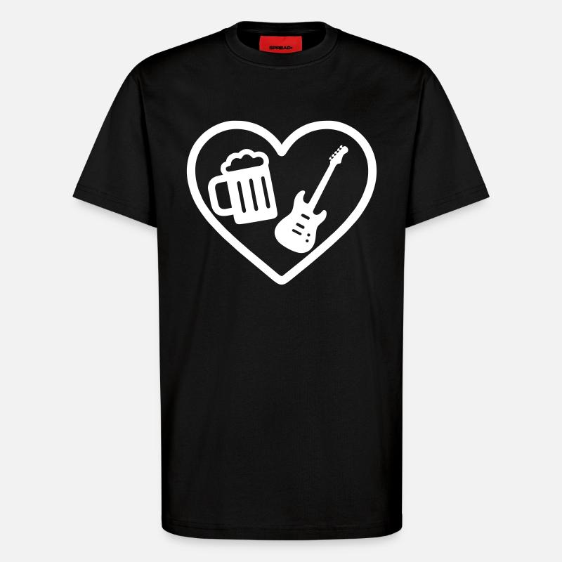 Heart Rock Bier - T-Shirt - made by SPREAD - SOLID BLACK