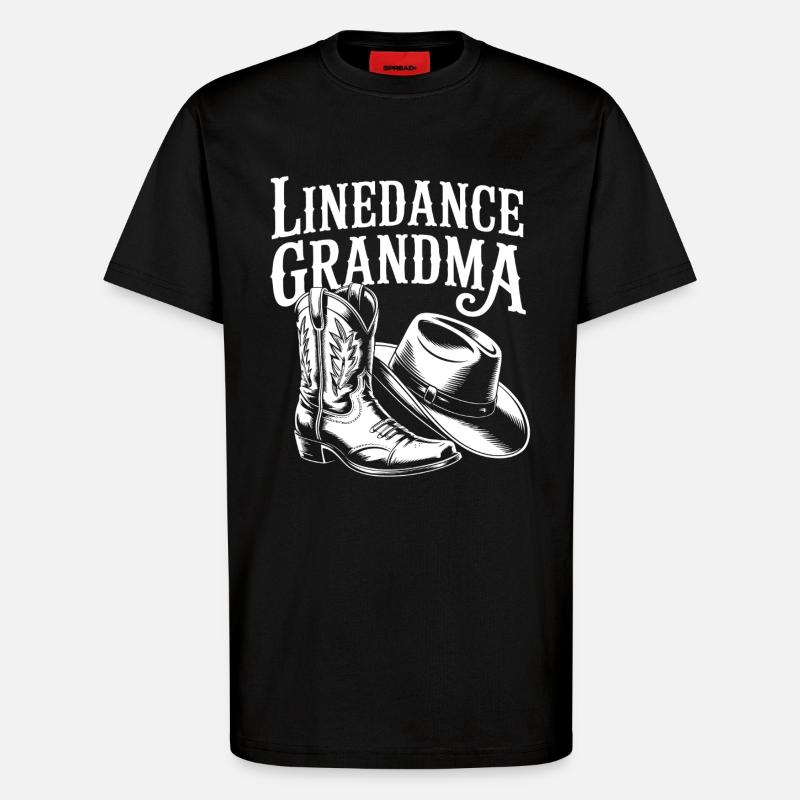LineDance Großmama Boots - T-Shirt - made by SPREAD - SOLID BLACK