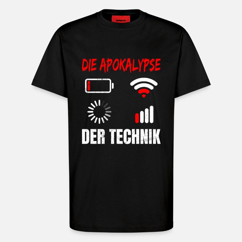 Coder L’APOCALYPSE DE LA TECHNOLOGIE DRÔLE - T-shirt bio décontracté fabriqué en UE - SOLID BLACK