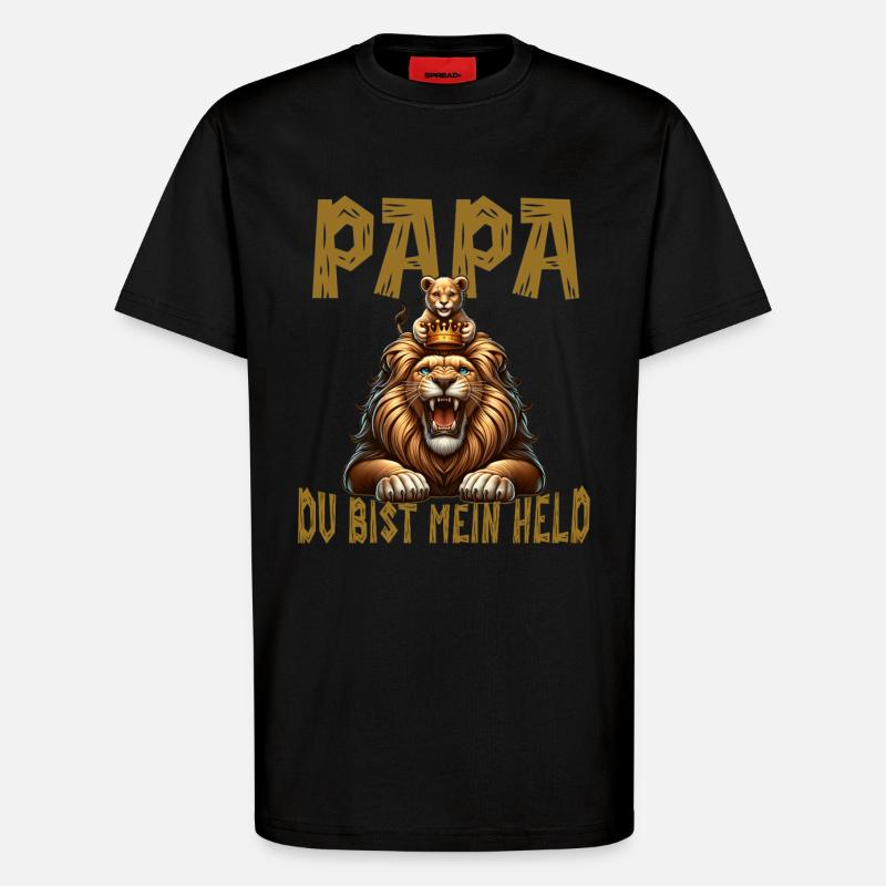 Papa Du Bist Mein Held  - T-Shirt - made by SPREAD - SOLID BLACK